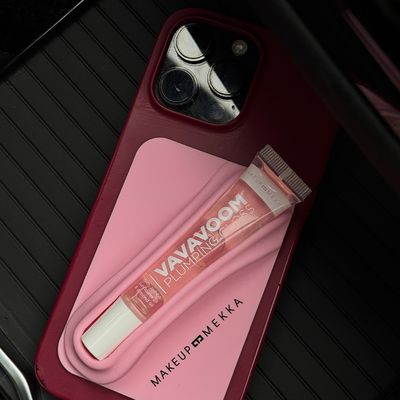 Phone Pocket With Lip Gloss Holder Pink
